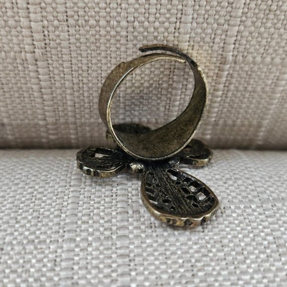 Free Press Ring Women Fashion Ring Gold Tone vintage Style Size adjustable 7-8 - Picture 8 of 10